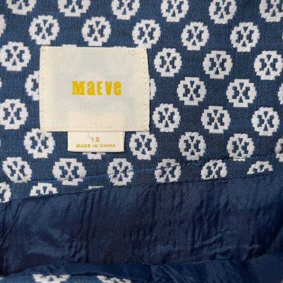 Anthropologie Maeve Fourth Street Swing Blue Pattern Skirt Womens Size 10 - Picture 8 of 13